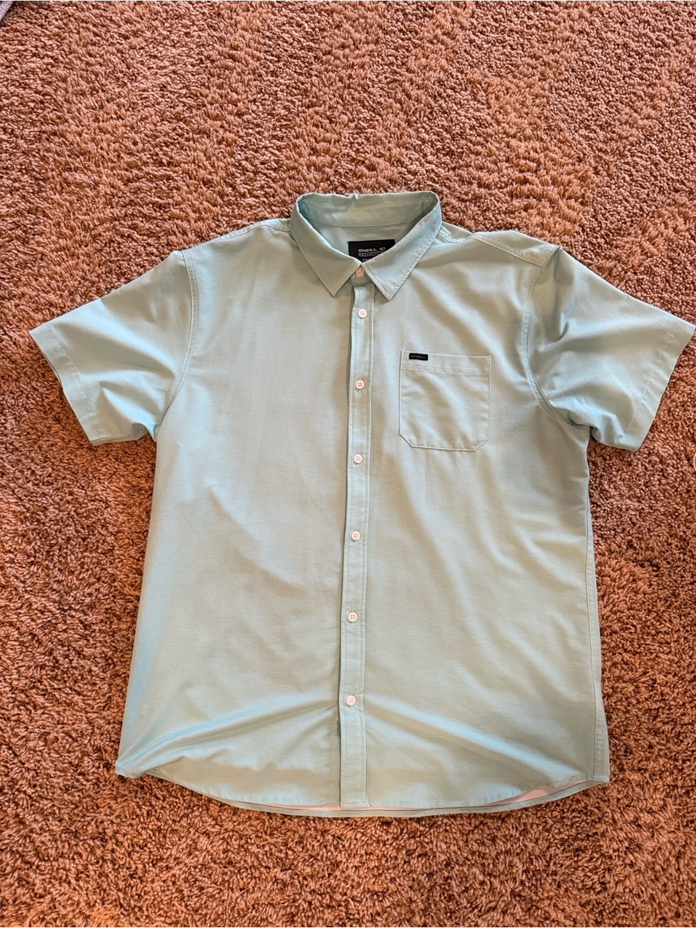 O'Neill Men's Mint Green Short-Sleeve Button-Down Shirt